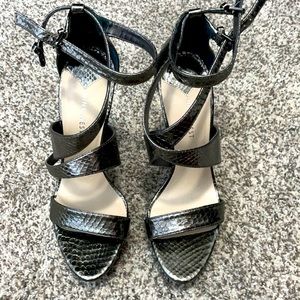Beautiful, Pewter, platform sandal.
